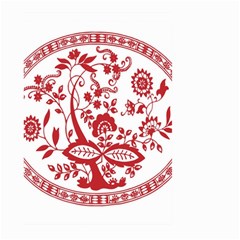 Red Vintage Floral Flowers Decorative Pattern Large Garden Flag (two Sides) by Simbadda