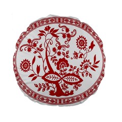 Red Vintage Floral Flowers Decorative Pattern Standard 15  Premium Round Cushions by Simbadda