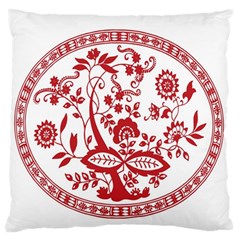 Red Vintage Floral Flowers Decorative Pattern Large Flano Cushion Case (one Side) by Simbadda