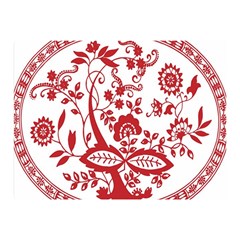 Red Vintage Floral Flowers Decorative Pattern Double Sided Flano Blanket (mini)  by Simbadda