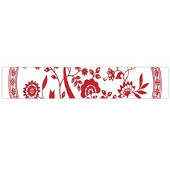 Red Vintage Floral Flowers Decorative Pattern Flano Scarf (large)