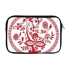 Red Vintage Floral Flowers Decorative Pattern Apple Macbook Pro 17  Zipper Case by Simbadda