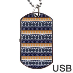 Abstract Elegant Background Pattern Dog Tag Usb Flash (one Side)