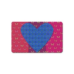 Butterfly Heart Pattern Magnet (name Card) by Simbadda