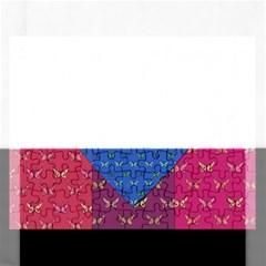 Butterfly Heart Pattern Rectangular Jigsaw Puzzl