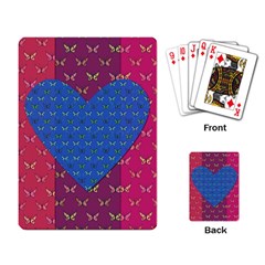 Butterfly Heart Pattern Playing Card by Simbadda