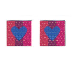 Butterfly Heart Pattern Cufflinks (square) by Simbadda