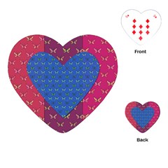 Butterfly Heart Pattern Playing Cards (heart)  by Simbadda