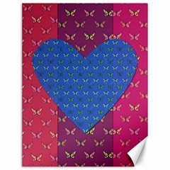 Butterfly Heart Pattern Canvas 12  X 16  