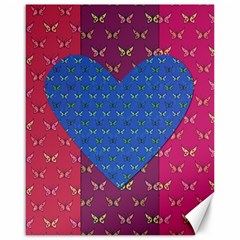 Butterfly Heart Pattern Canvas 16  X 20   by Simbadda