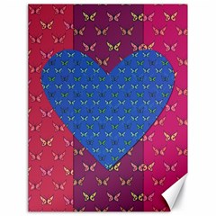 Butterfly Heart Pattern Canvas 18  X 24   by Simbadda