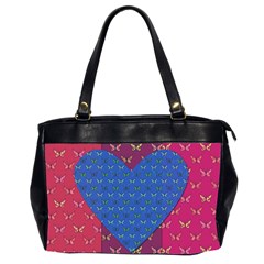 Butterfly Heart Pattern Office Handbags (2 Sides)  by Simbadda