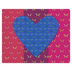 Butterfly Heart Pattern Double Sided Flano Blanket (medium)  by Simbadda