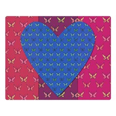 Butterfly Heart Pattern Double Sided Flano Blanket (large)  by Simbadda