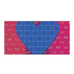 Butterfly Heart Pattern Satin Wrap by Simbadda