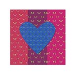 Butterfly Heart Pattern Small Satin Scarf (Square) Front