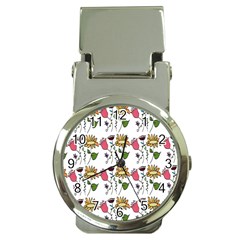 Handmade Pattern With Crazy Flowers Money Clip Watches by Simbadda