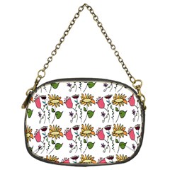 Handmade Pattern With Crazy Flowers Chain Purses (one Side)  by Simbadda