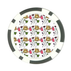 Handmade Pattern With Crazy Flowers Poker Chip Card Guard (10 Pack) by Simbadda