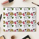 Handmade Pattern With Crazy Flowers Cosmetic Bag (XL) Back