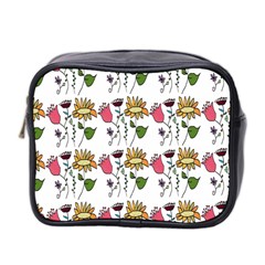 Handmade Pattern With Crazy Flowers Mini Toiletries Bag 2-side