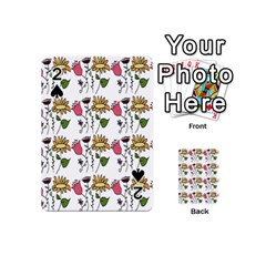 Handmade Pattern With Crazy Flowers Playing Cards 54 (mini) 