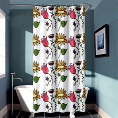 Handmade Pattern With Crazy Flowers Shower Curtain 36  X 72  (stall)  by Simbadda