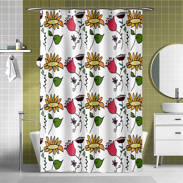 Handmade Pattern With Crazy Flowers Shower Curtain 48  x 72  (Small) 