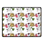 Handmade Pattern With Crazy Flowers Double Sided Fleece Blanket (Small)  45 x34  Blanket Front