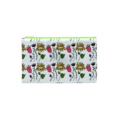 Handmade Pattern With Crazy Flowers Cosmetic Bag (xs) by Simbadda