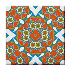 Digital Computer Graphic Geometric Kaleidoscope Tile Coasters by Simbadda