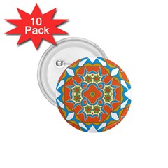 Digital Computer Graphic Geometric Kaleidoscope 1 75  Buttons (10 Pack) by Simbadda