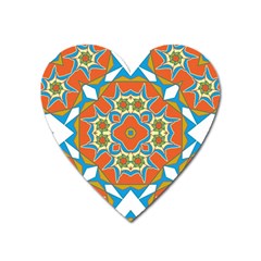 Digital Computer Graphic Geometric Kaleidoscope Heart Magnet by Simbadda