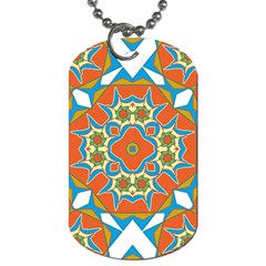 Digital Computer Graphic Geometric Kaleidoscope Dog Tag (one Side) by Simbadda