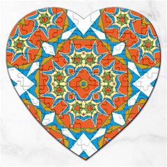 Digital Computer Graphic Geometric Kaleidoscope Jigsaw Puzzle (heart) by Simbadda