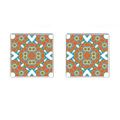 Digital Computer Graphic Geometric Kaleidoscope Cufflinks (square) by Simbadda