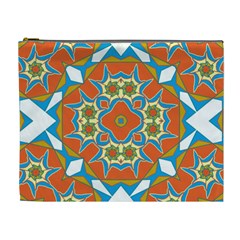 Digital Computer Graphic Geometric Kaleidoscope Cosmetic Bag (xl) by Simbadda