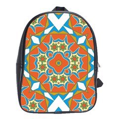 Digital Computer Graphic Geometric Kaleidoscope School Bags(large)  by Simbadda