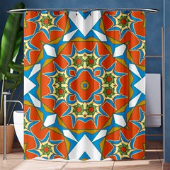 Digital Computer Graphic Geometric Kaleidoscope Shower Curtain 60  X 72  (medium) 