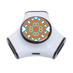 Digital Computer Graphic Geometric Kaleidoscope 3-port Usb Hub by Simbadda