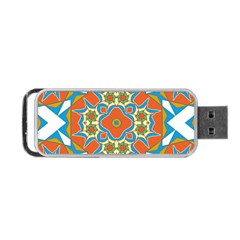 Digital Computer Graphic Geometric Kaleidoscope Portable Usb Flash (one Side) by Simbadda