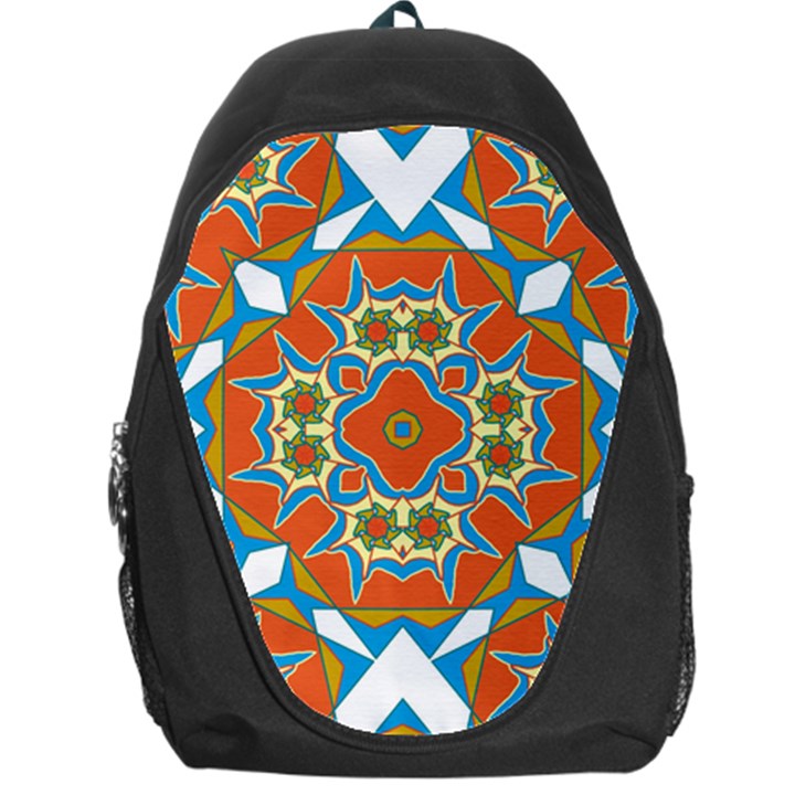 Digital Computer Graphic Geometric Kaleidoscope Backpack Bag