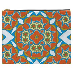 Digital Computer Graphic Geometric Kaleidoscope Cosmetic Bag (xxxl)  by Simbadda