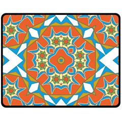 Digital Computer Graphic Geometric Kaleidoscope Double Sided Fleece Blanket (medium) 