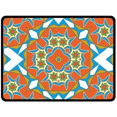 Digital Computer Graphic Geometric Kaleidoscope Double Sided Fleece Blanket (large)  by Simbadda