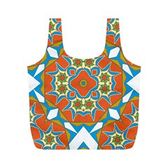 Digital Computer Graphic Geometric Kaleidoscope Full Print Recycle Bags (m)  by Simbadda