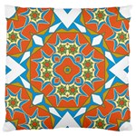 Digital Computer Graphic Geometric Kaleidoscope Large Flano Cushion Case (Two Sides) Front