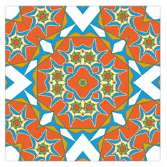 Digital Computer Graphic Geometric Kaleidoscope Large Satin Scarf (square) by Simbadda