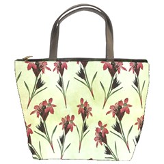 Vintage Style Seamless Floral Wallpaper Pattern Background Bucket Bags by Simbadda