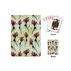 Vintage Style Seamless Floral Wallpaper Pattern Background Playing Cards (mini)  by Simbadda